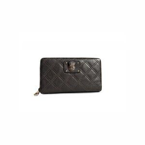 Marc Jacobs Quilted Gray Metallic Large Zip Wallet